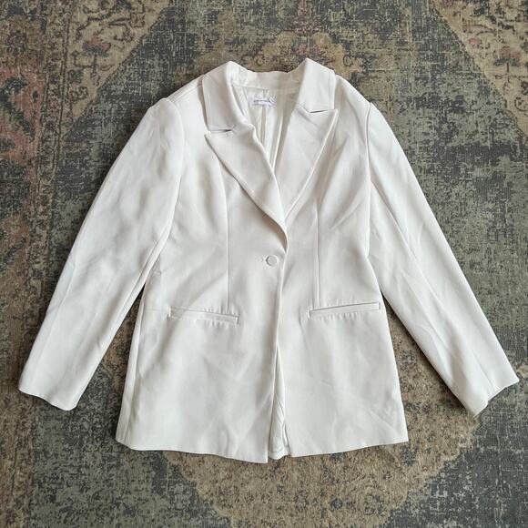 Good American Tuxedo Blazer White Size L - Picture 2 of 10